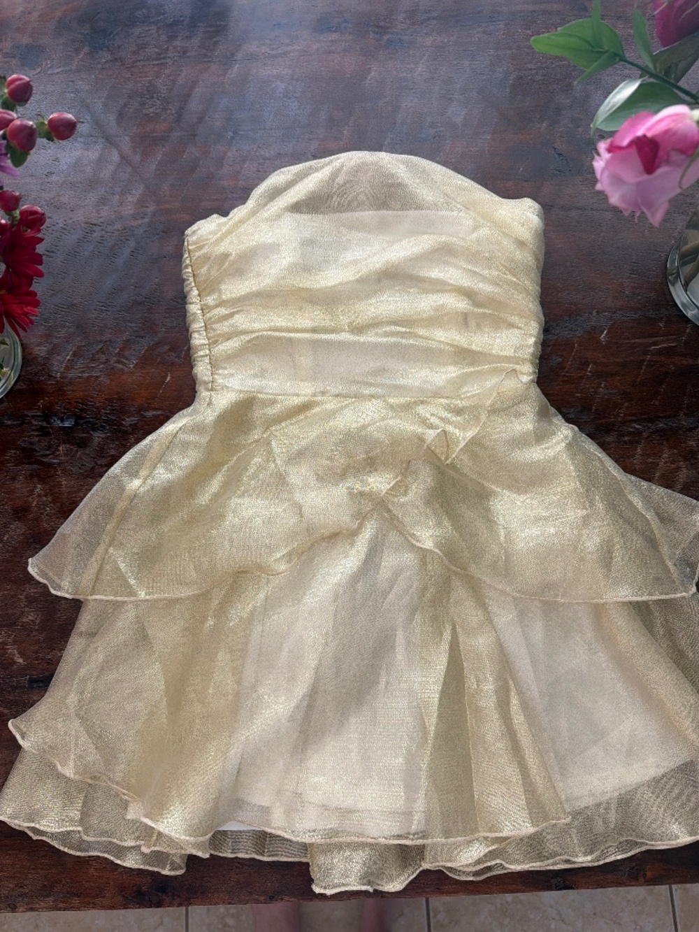 Gold Mini Dress- Lucy in the Sky